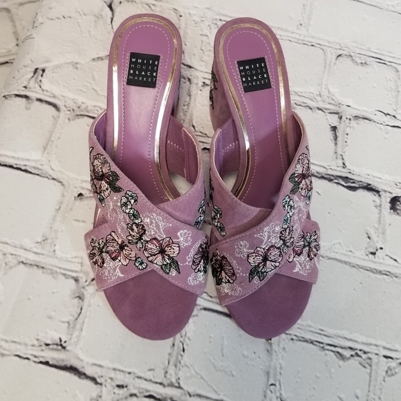 Whbm Zuri embroidered slides sandals - Picture 5 of 11